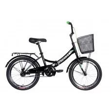 Велосипед 20" Formula SMART с корзиной 2021 (черно-зеленый ) OPS-FR-20-061
