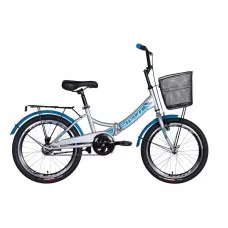 Велосипед 20" Formula SMART с корзиной 2021 (серебристо-синий) OPS-FR-20-062