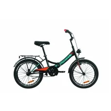 Велосипед 20" Formula SMART с фонарём 2020 черно-оранжевый с бирюзовым м OPS-FR-20-060