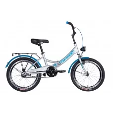 Велосипед 20" Formula SMART с фонарём 2021 (серебристо-синий) OPS-FR-20-066