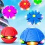 Летающий складной мяч игровой фрисби трансформер с LED подсветкой Phlat Ball плоский НЛО