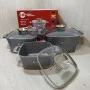 Набор кастрюль с гранитным антипригарным покрытием Higher Kitchen HK-301, кастрюли с крышками