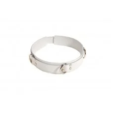Ошейник Slave leather collar, White 280242