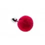 Металлическая анальная пробка с помпоном S, Pink 281097 CRYSTAL