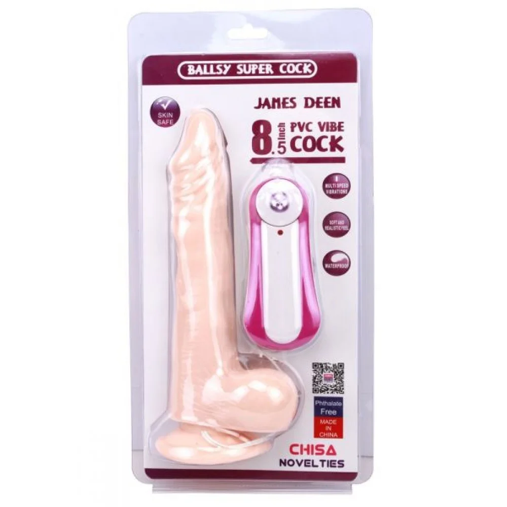 Вибромассажер JAMES DEEN 8.5" Vibrating Dildo, Flesh 291656 CHISA